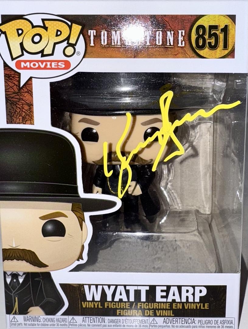 Kurt Russell Signed Funko Pop #851 Wyatt Earp Tombstone (Yellow Ink) - Beckett COA #3